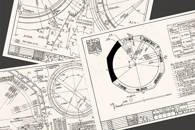 3枚の手書き図面の画像