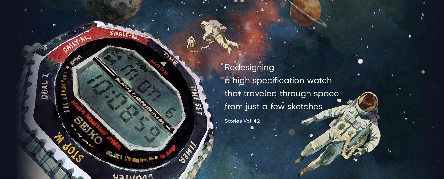 Vol.42 Redesigning a high specification watch that traveled through space from just a few sketches